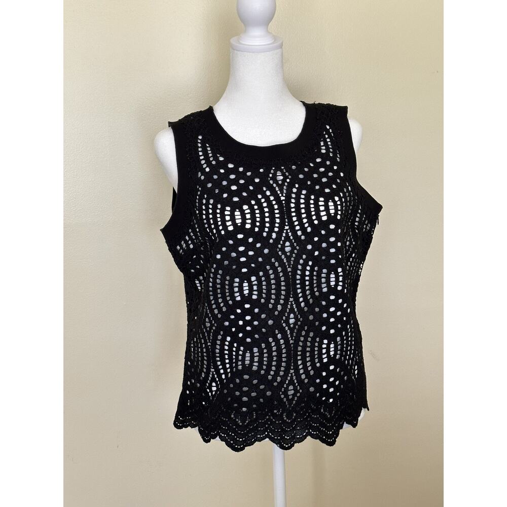 Calvin Klein Black Top Size 10 New with Tags Womens Dressy‎ Business Casual Top - Picture 3 of 16